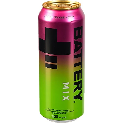 Напій енергетичний безалкогольний сильногазований Mix Battery з/б 500мл