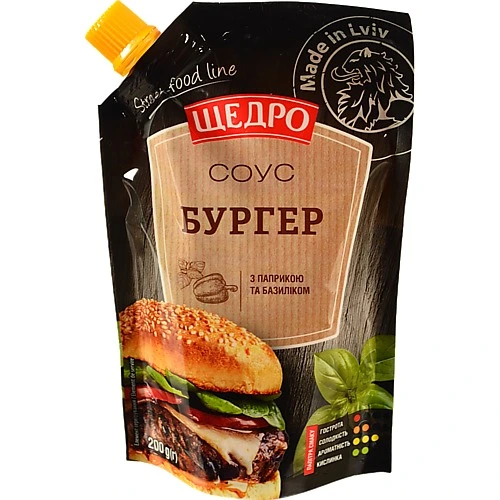 Соус з паприкою та базиліком Бургер Щедро д/п 200г