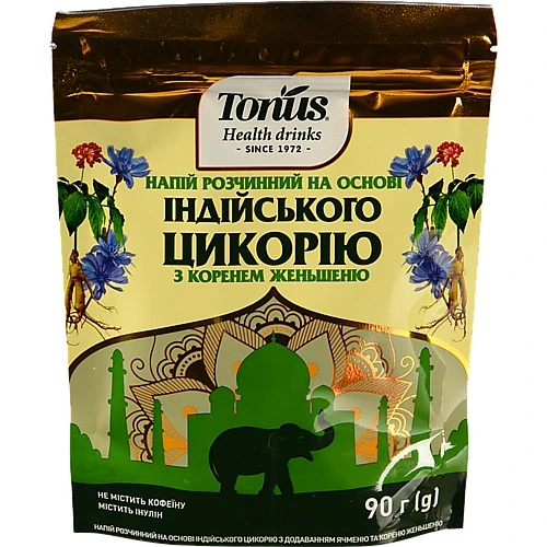 Напій розчинний на основі індійського цикорію з коренем женьшеню Tonus д/п 90г