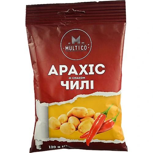 Арахіс Multico смажений солоний зі смаком [Чиліk, 120 г