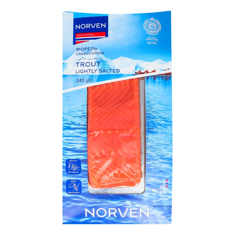Форель філе-шматок Norven сл/с в/у 240г