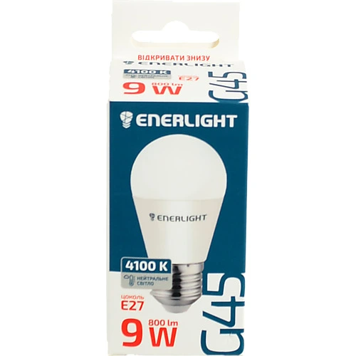 Лампа світлодіодна 9W E27 800lm 4100K G45 G45E279SMDNFR Enerlight 1шт