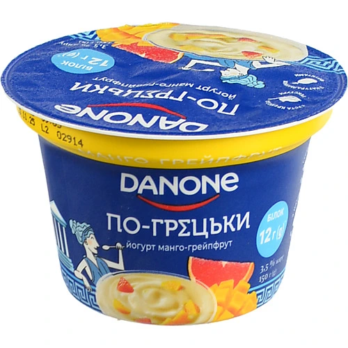 Йогурт Данон 150г 3.5% манго грейпфрут грецький ст