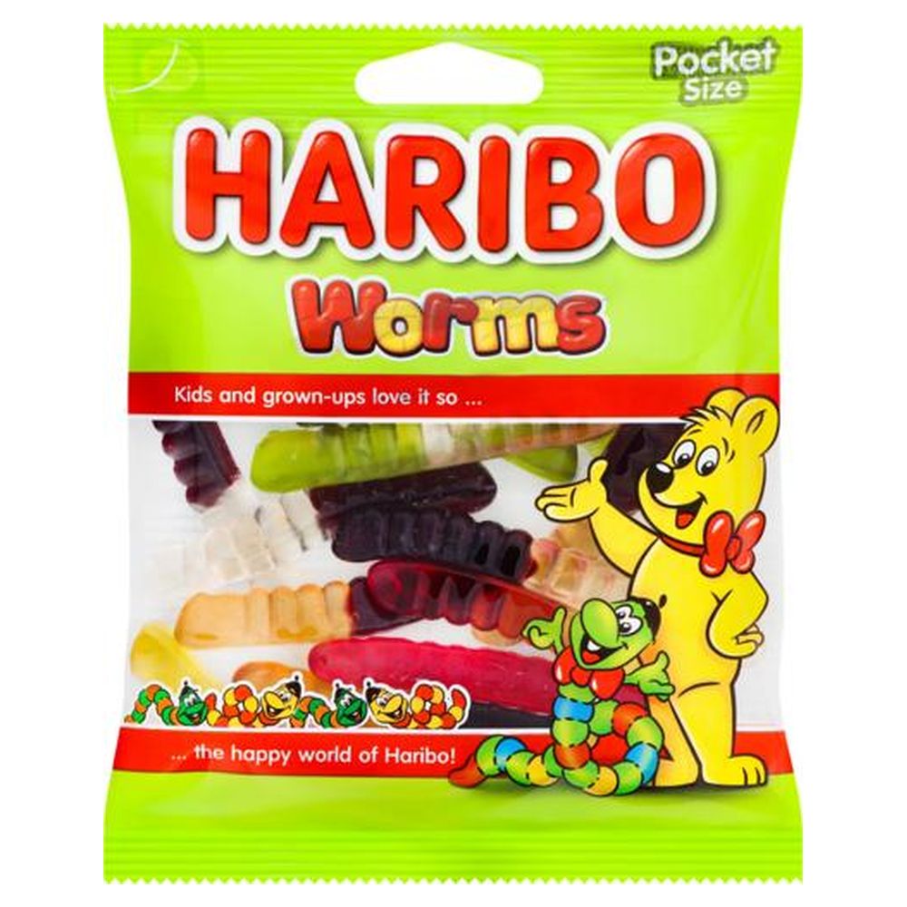 Цукерки желейні Haribo у формі червяка 80г (40303)
