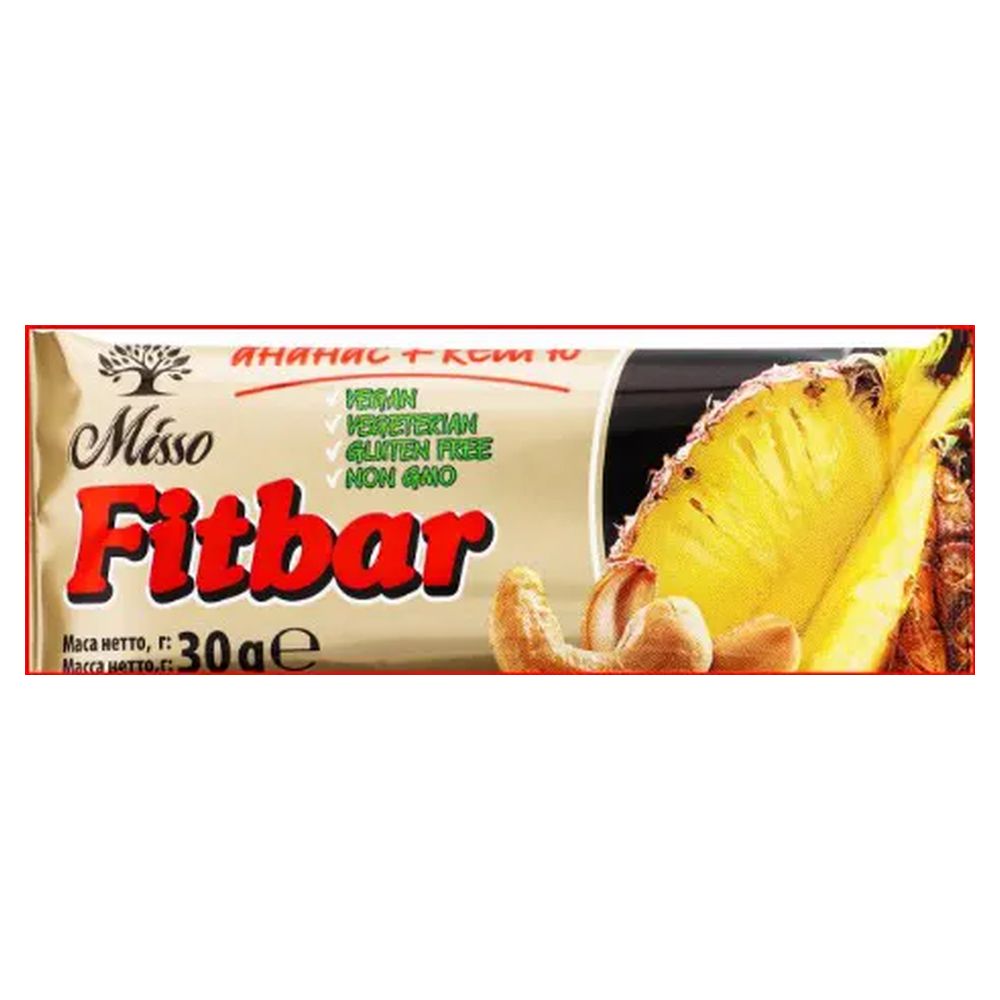 БатончикMisso FITBAR Ананас і Кеш`ю 30г (44022)