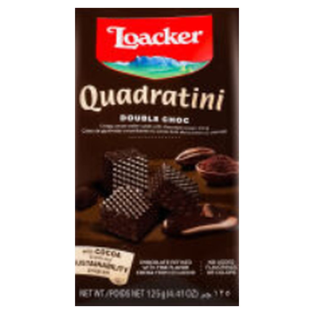 Вафлі Loacker Квадратіні подвійний шоколад 125г (46930)