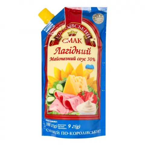 Майонез Королівський смак 300 г д/пак. Лагідний 30