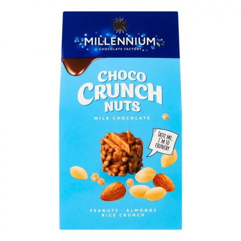 Цукерки Міленіум Choco Crunch 100 г мол. з арахісом/мигдалем/рисов. кул.
