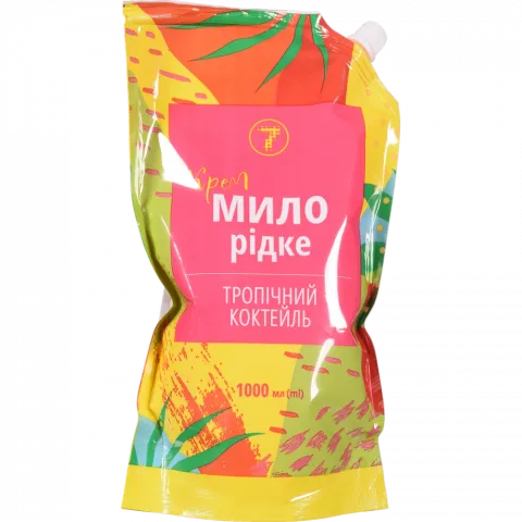 Крем-мило рідке 7` 1 л д/пак. Тропічний коктейль`