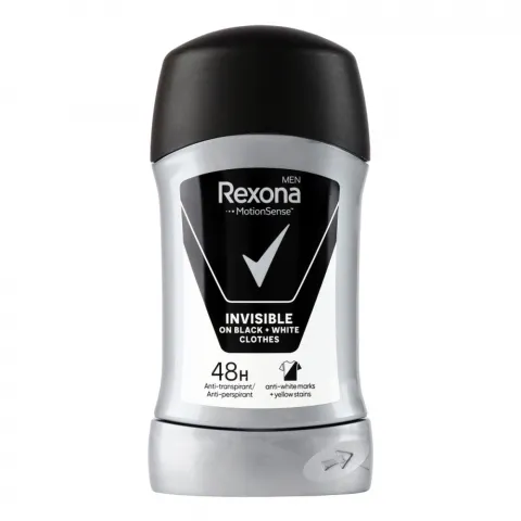 Дезодор Rexona 50 мл стік д/чол. Невидимий на чорному і білому