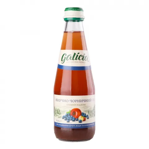 Сік Galicia 0,3 л скл. яблучно-чорничний