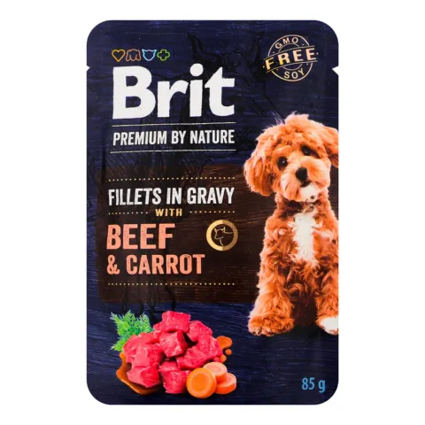 Корм д/собак Brit Premium Fillets in Gravy 85 г яловичина та морква