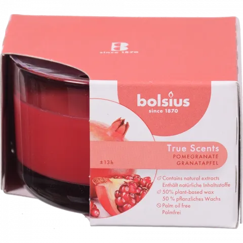 Свіча Bolsius в скл. аром. 50/80 True Scents Гранат, 13 год., арт. 101925256715