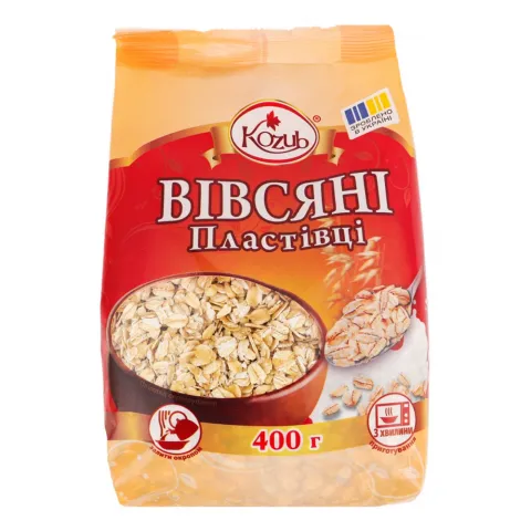 Пластівці Козуб 400 г пак. вівсяні