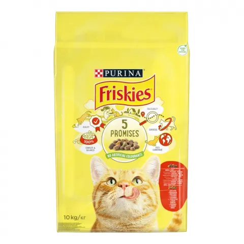 Корм д/котів Фріскіс 10 кг з ялович., куркою, овочами