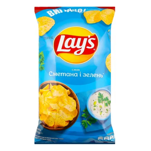 Чипси Lays 170 г Сметана і зелень