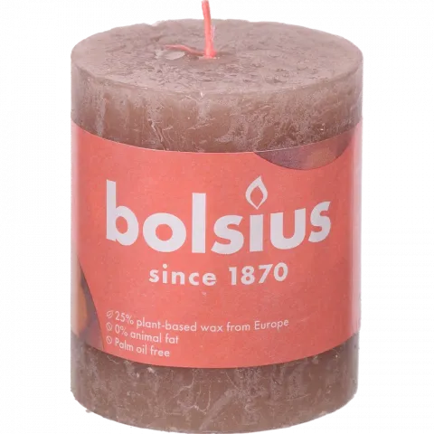 Свіча Bolsius 80/68 рустік Коричнева замша, арт. 103668780327