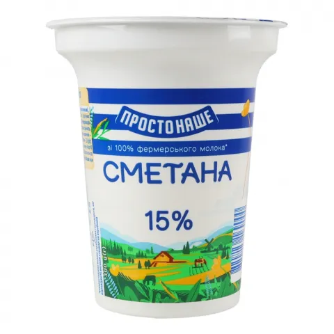 Сметана Простонаше 15 300 г стак.