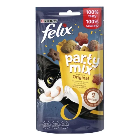 Ласощі д/котів Felix Party Mix 60 г Оріджинал мікс
