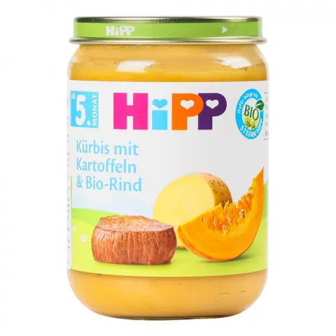 Пюре Hipp 190 г Гарбуз та картопля з яловичиною 6270