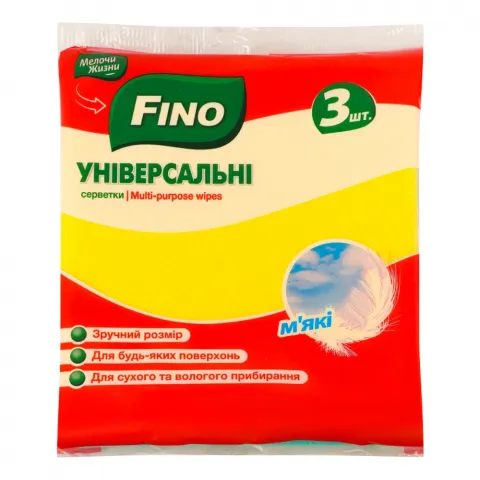 Серветки універсальні МЖ/FINO 3 шт. 0023/7388