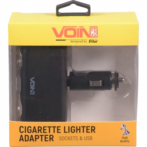 Подовжувач прикурювача Voin 2 вихід 2USB 2400mA 12/24V SC-2004 змінний кут
