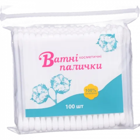 Ватні пал. косметичні 100 шт. п/е