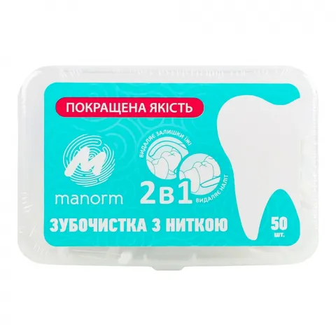 Зубочистка Манорм 50 шт. з освіжаючою ниткою