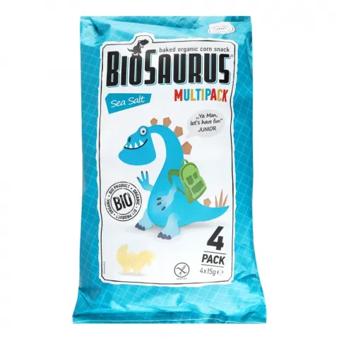 Кукурудзяні снеки Biosaurus 4х15 г з морською сіллю органіч.