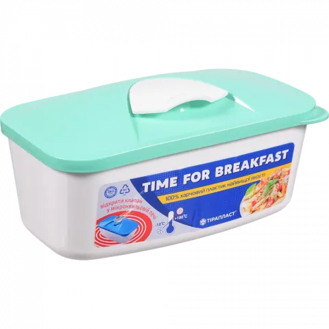 Контейнер харчовий Тірапласт Time for breakfast 500 мл м`ятний 24330