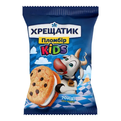 Морозиво Хрещатик 70 г Kids Сендвіч на печиві з дропсами