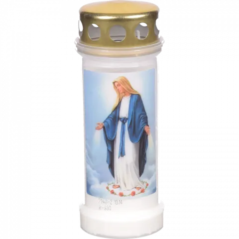 Лампада Bolsius поминальна з кришкою біла Діва Марія арт. 103621599900
