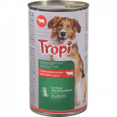 Корм д/собак Tropi 1250 г з/б з яловичиною (Польща) И600