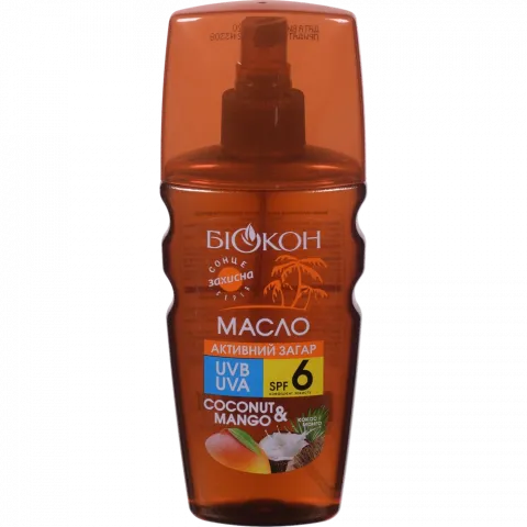Олія д/засмаги Біокон 160 мл активна засмага Кокос і Манго SPF 6 37209