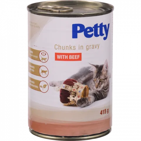 Корм д/котів Petty 415 г з/б з яловичиною (Польща)