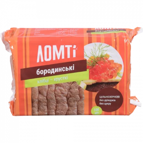 Хлібці Lomti 100 г Бородинські
