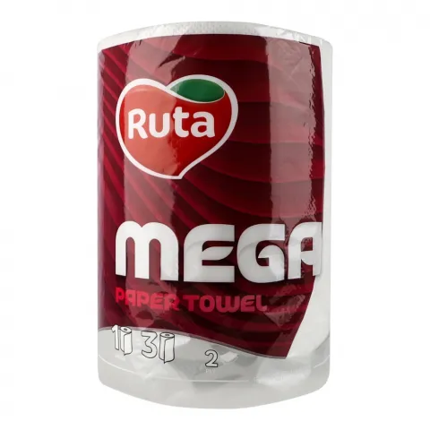 Рушники паперові Рута 1 шт. Mega білі 2 шар.