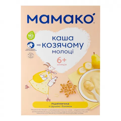 Каша Мамако 200 г пшенична груша банан на козиному молоці