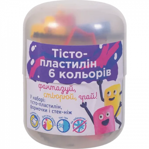 Набір для дитячого ліплення Тісто-пластилін 6 кольорів DGTART TY4434