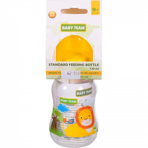 Пляшечка Baby Team 125 мл д/годування з силікон. соскою 1111