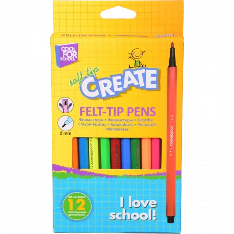 Фломастери Maxi кольорові Felt-Tip 12 шт. в кор. MX15216