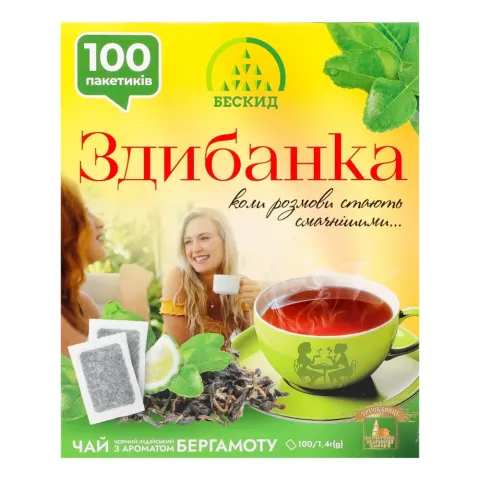 Чай Здибанка 100 шт. чорн. з ароматом бергамоту