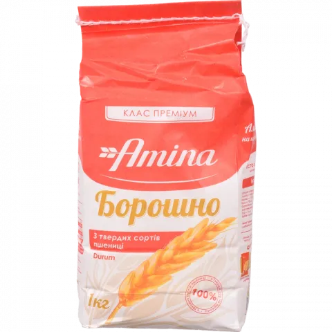 Борошно Аміна 1 кг з твердих сортів пшениці