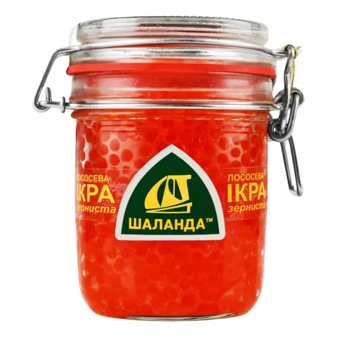 Ікра лососева зерниста 350 г скл. Шаланда