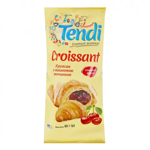 Круасани Tendi 65 г з вишневою начинкою
