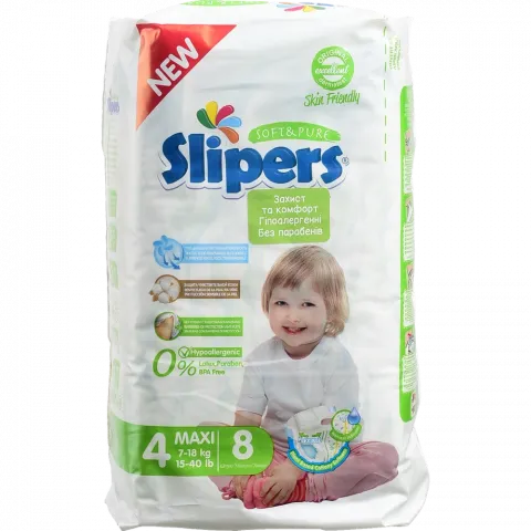 Підг. Slipers S-204 4 Maxi 8 шт. (7-18 кг) И271 (Туреччина)