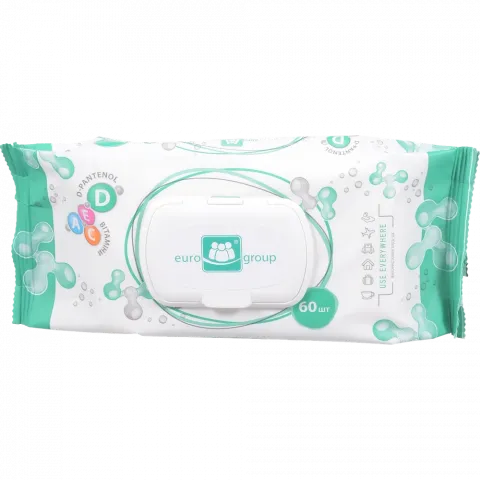 Серветки вологі Єврогруп 60 шт. Antibacterial