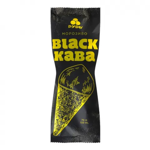 Морозиво Рудь 70 г ріжок Black-kava