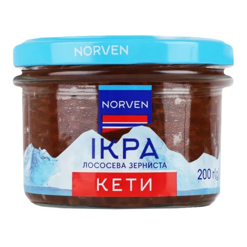 Ікра лососева кети Norven 200 г зерниста