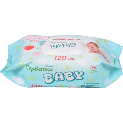 Серветки вологі дит. BABY 120 шт. з клапаном